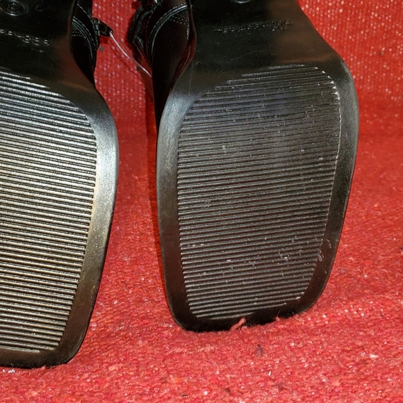 Vintage 90's Square Toed Chunky Heel Platform Boot - Picture 11 of 14